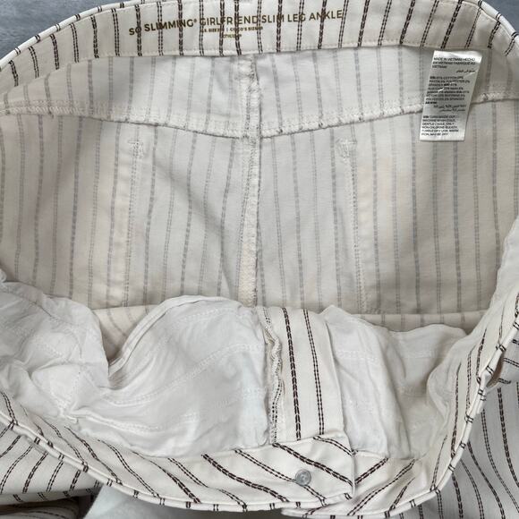 Chico's Jeans Womens 4R / US 20 So Slimming Textured Stripe Girlfriend Ankle - Picture 11 of 16